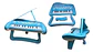Piano Musical Bebe Juguete Luz Sonido Color Rosa Azul Niños - Miniatura 3