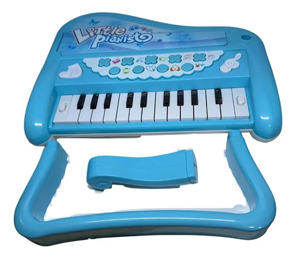 Piano Musical Bebe Juguete Luz Sonido Color Rosa Azul Niños 4