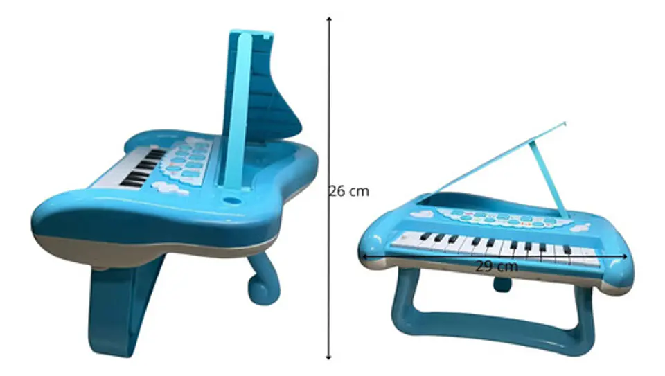 Piano Musical Bebe Juguete Luz Sonido Color Rosa Azul Niños 5