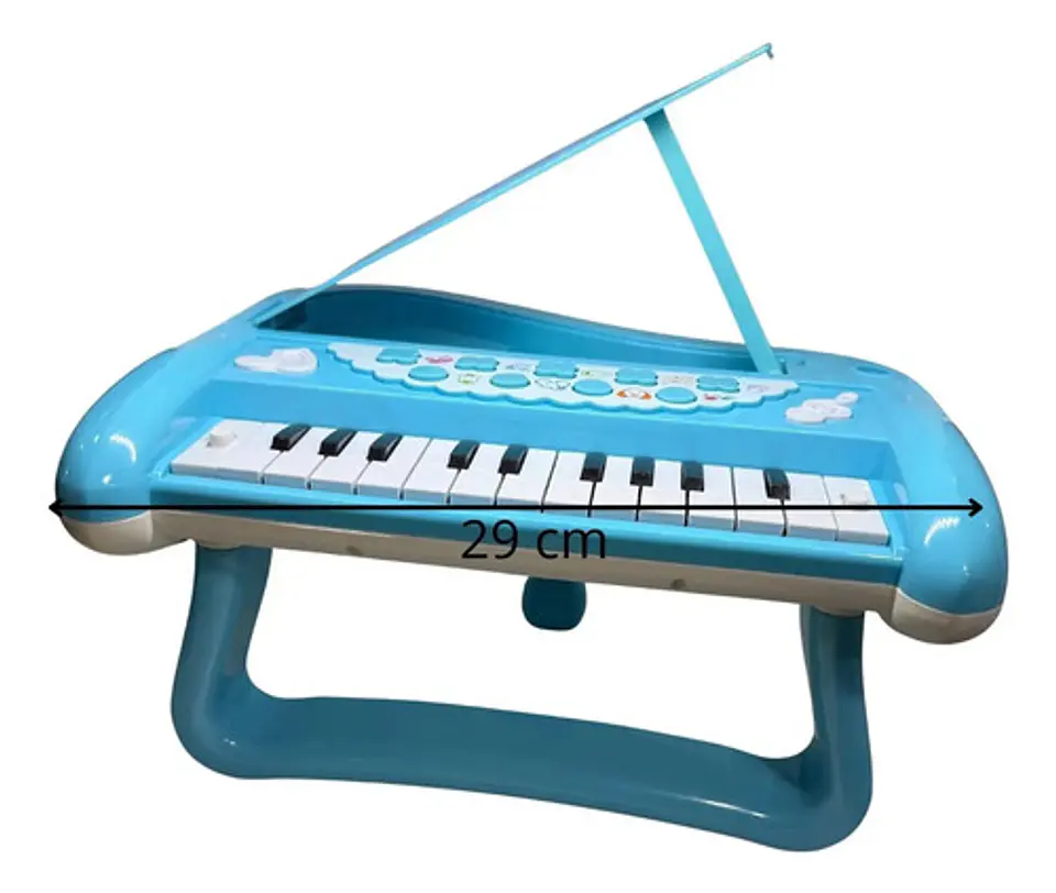 Piano Musical Bebe Juguete Luz Sonido Color Rosa Azul Niños 6