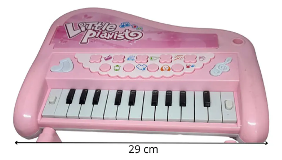Piano Musical Bebe Juguete Luz Sonido Color Rosa Azul Niños 10