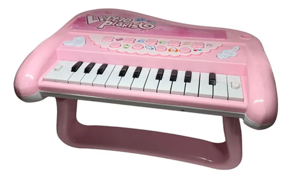 Piano Musical Bebe Juguete Luz Sonido Color Rosa Azul Niños 11