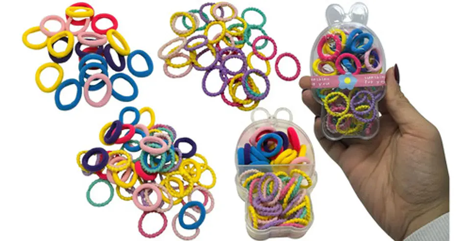 Kit De Moñas Cauchos Para Cabello Niña Mini Portátil Colores 1