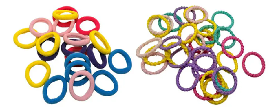 Kit De Moñas Cauchos Para Cabello Niña Mini Portátil Colores 4