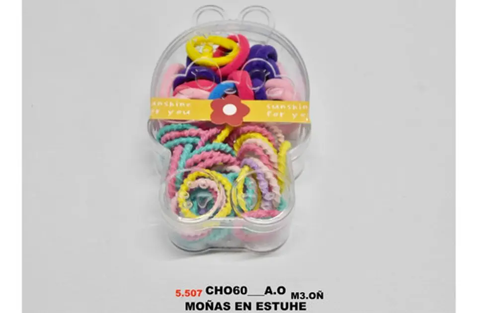 Kit De Moñas Cauchos Para Cabello Niña Mini Portátil Colores 8