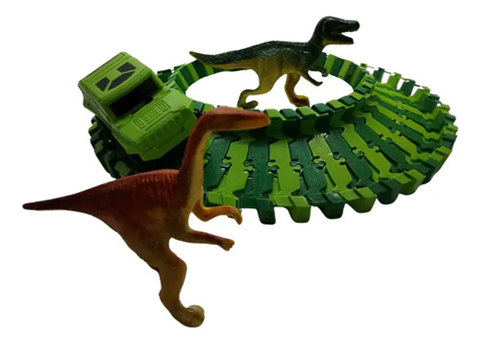 Pista De Dinosaurios Con Carro Eléctrico Juguete Interactivo 3