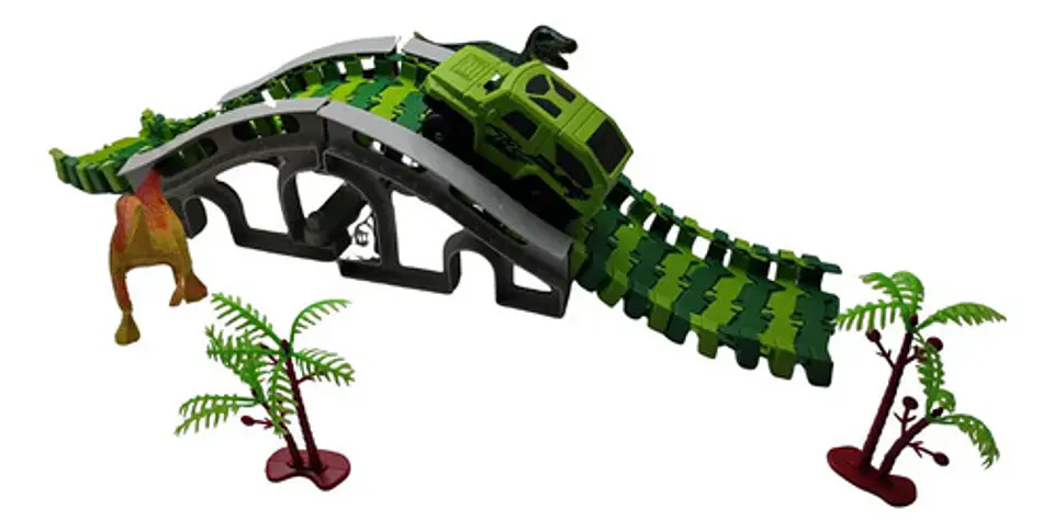 Pista De Dinosaurios Con Carro Eléctrico Juguete Interactivo 5