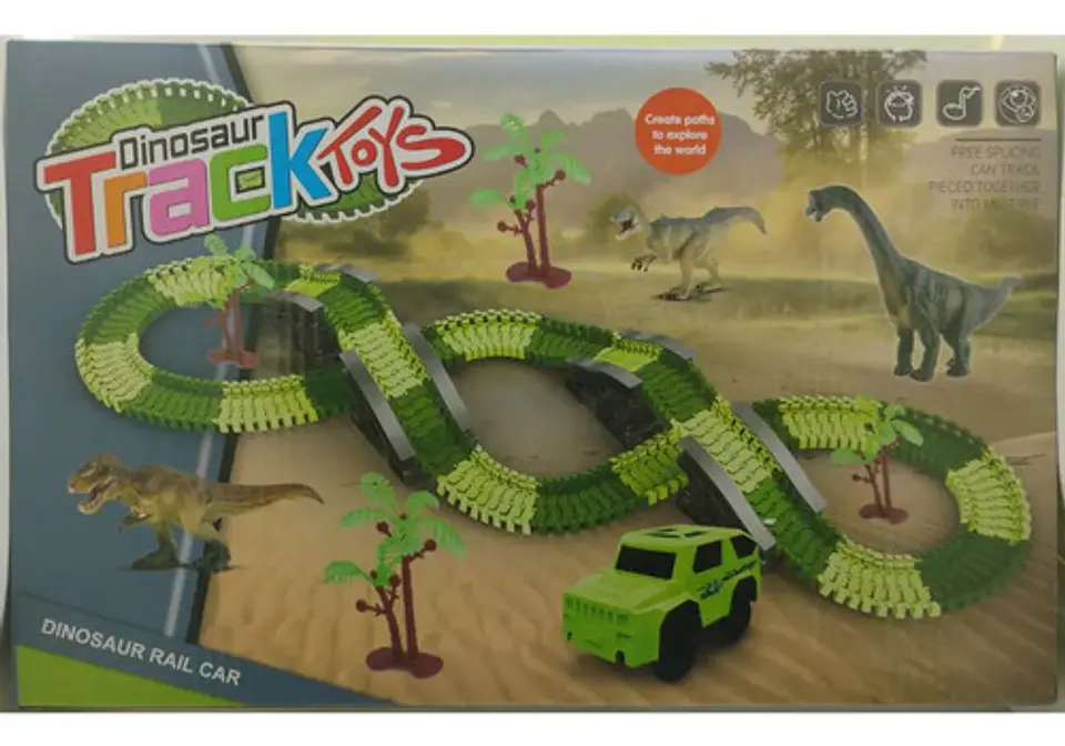 Pista De Dinosaurios Con Carro Eléctrico Juguete Interactivo 7
