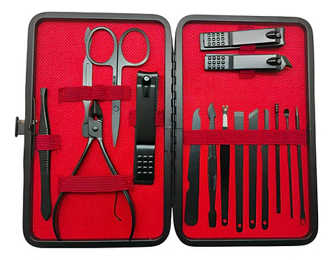 Set Profesional De Manicure Y Pedicure 16 Piezas Acero Inox