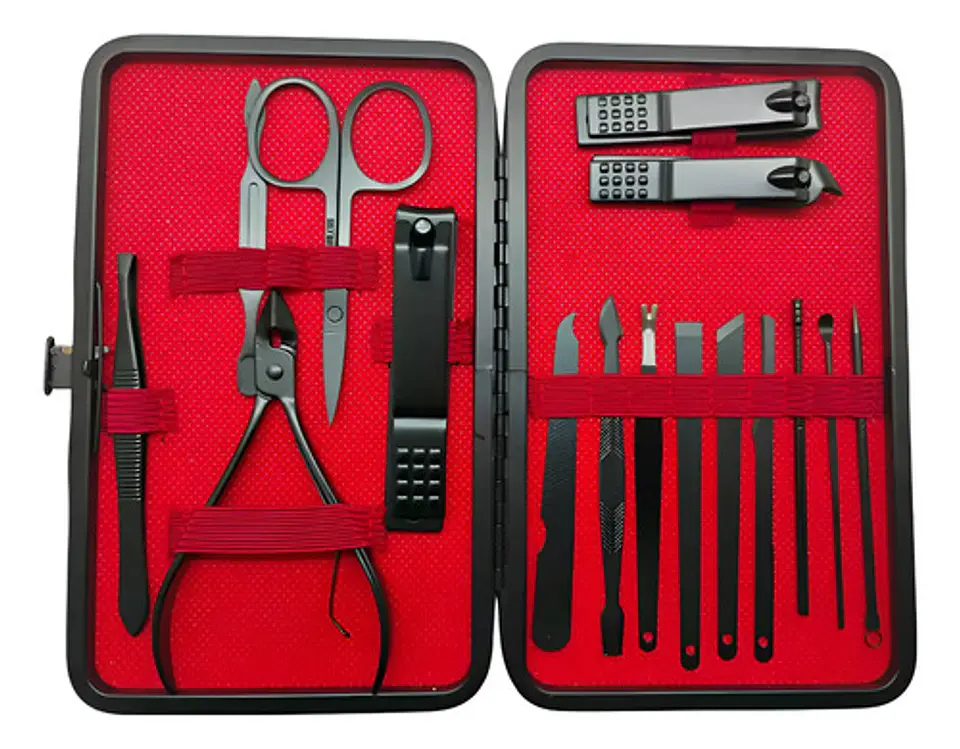 Set Profesional De Manicure Y Pedicure 16 Piezas Acero Inox 1
