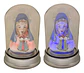 Imagen Decorativa Virgen María Cúpula Rosa Mística Base Luz - Miniatura 3