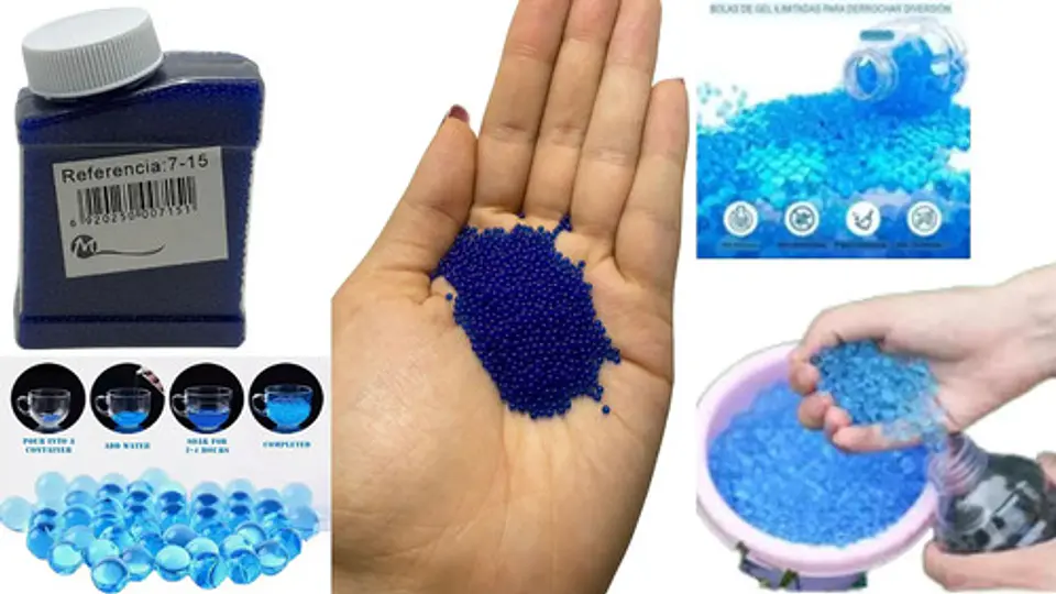 5,000 Hidrogel Bolas Orbeez Municiones Decoración Color Azul 1