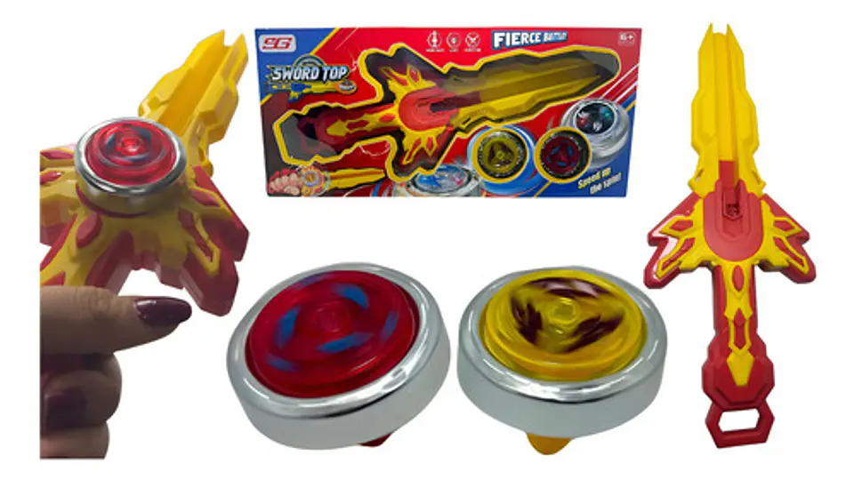 Lanzador Cuerda 2 Beyblade En Forma De Espada Juguete Niños 1