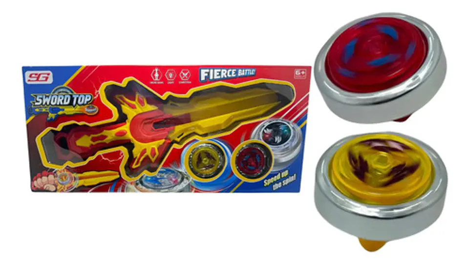 Lanzador Cuerda 2 Beyblade En Forma De Espada Juguete Niños 2