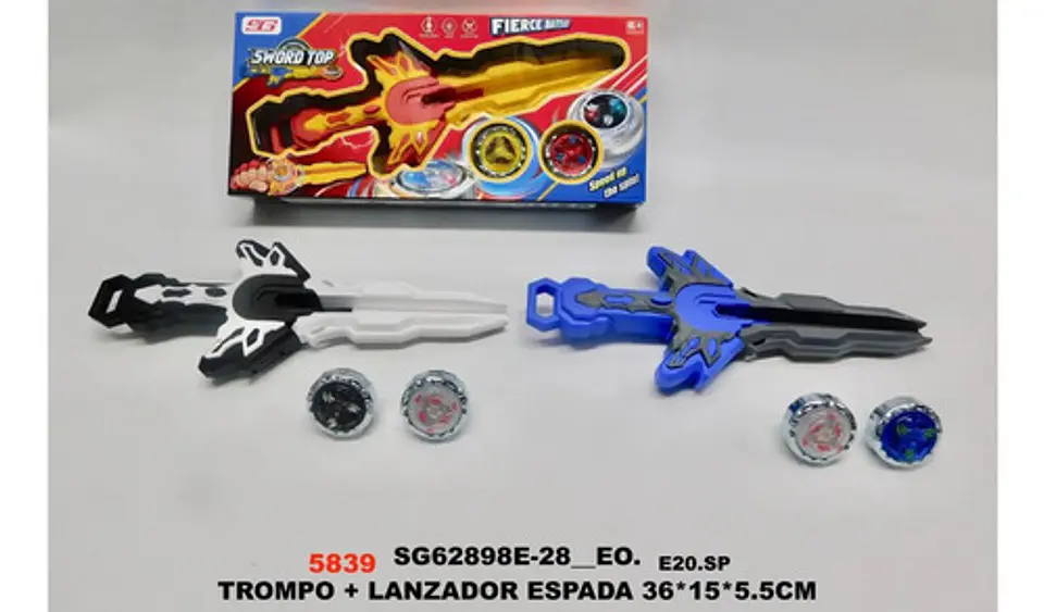 Lanzador Cuerda 2 Beyblade En Forma De Espada Juguete Niños 6