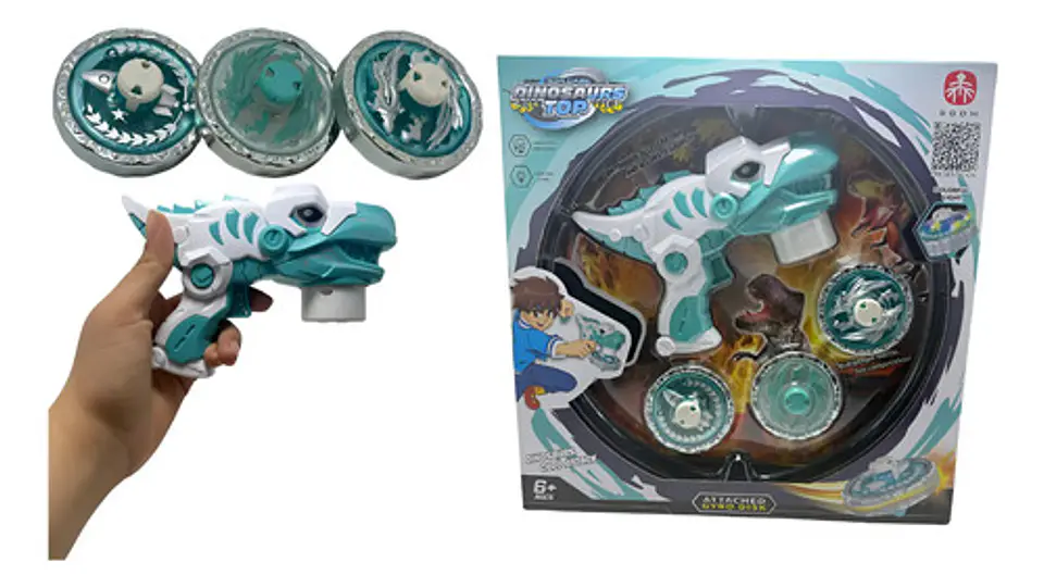 Lanzador Cuerda 3 Beyblade En Forma Dinosaurio Juguete Niños 1