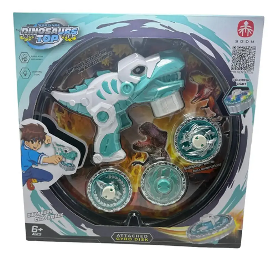 Lanzador Cuerda 3 Beyblade En Forma Dinosaurio Juguete Niños 4