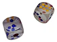 Dados Grandes Puntos Azules Y Rojos Poker Cartas  - Miniatura 1
