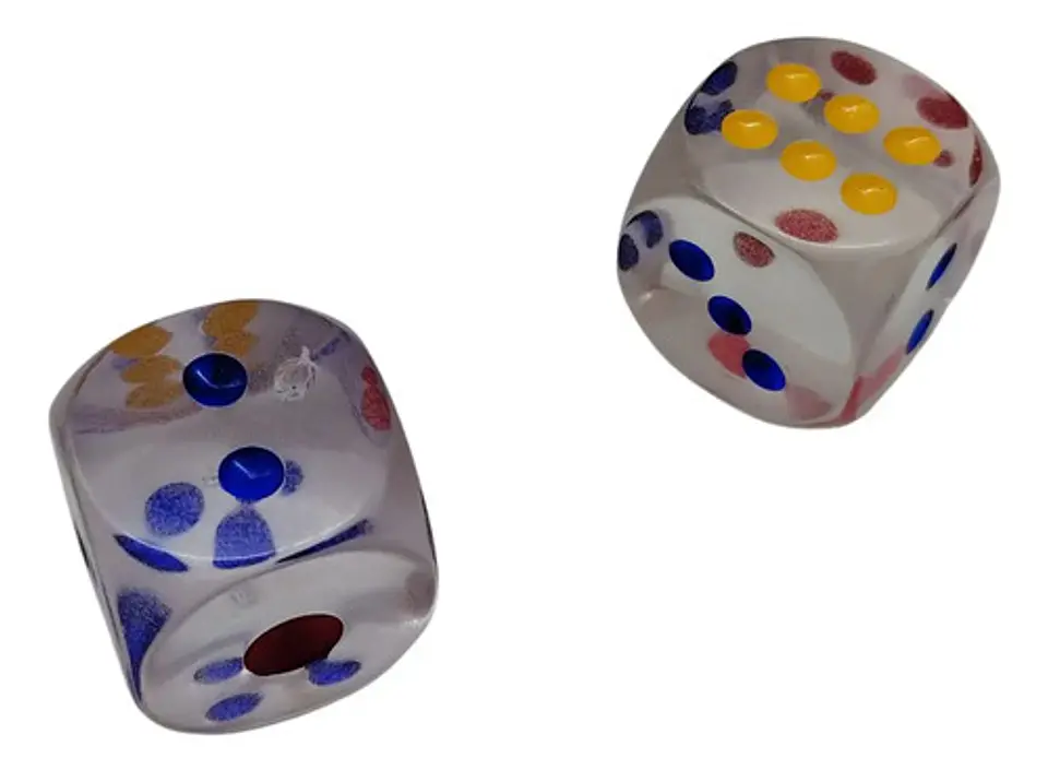 Dados Grandes Puntos Azules Y Rojos Poker Cartas  1