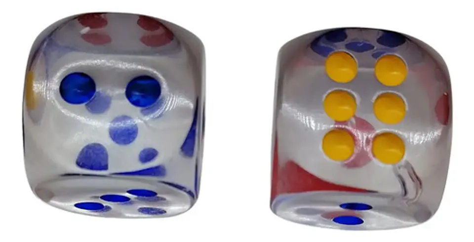Dados Grandes Puntos Azules Y Rojos Poker Cartas  2