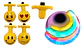 Trompo X1 Luces Emojis Smile Musica Amarillo Divertido Niños - Miniatura 1