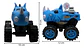 Carro Manual Tab Luz Sonido Rinoceronte Colores Juguete Niño - Miniatura 4