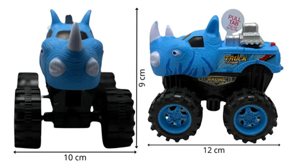Carro Manual Tab Luz Sonido Rinoceronte Colores Juguete Niño 4