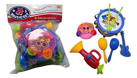 Kit Instrumentos Musicales De Juguete Niños Trompeta Batería