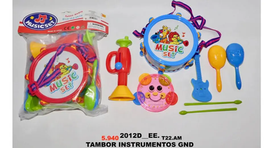 Kit Instrumentos Musicales De Juguete Niños Trompeta Batería 8