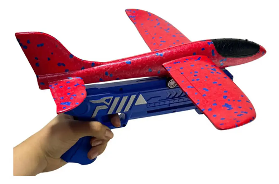 Lanzador Azul De Aviones Juguete Infantil Avión Rojo Icopor 3