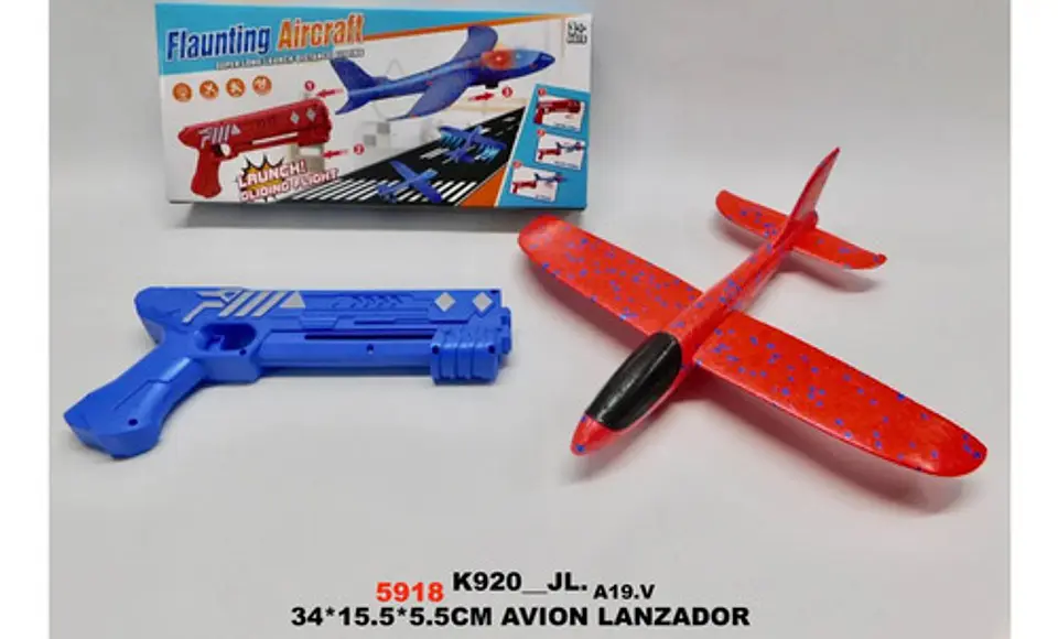 Lanzador Azul De Aviones Juguete Infantil Avión Rojo Icopor 7