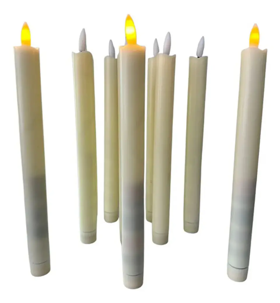 Velas Led Con Pila Decorativas Efecto Cera Paquete X 12 2