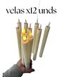 Velas Led Con Pila Decorativas Efecto Cera Paquete X 12 - Miniatura 4