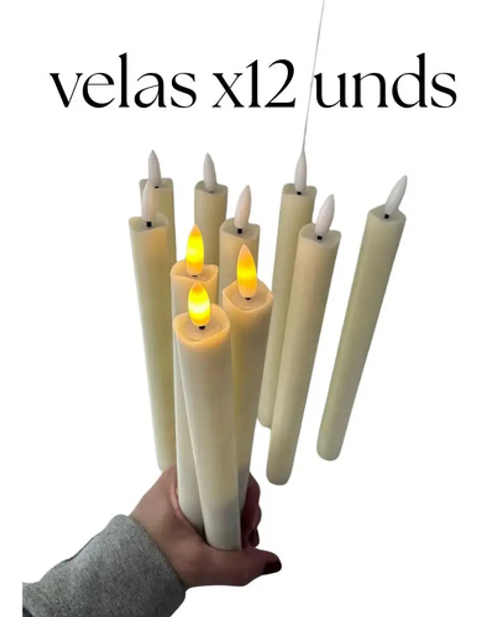 Velas Led Con Pila Decorativas Efecto Cera Paquete X 12 4