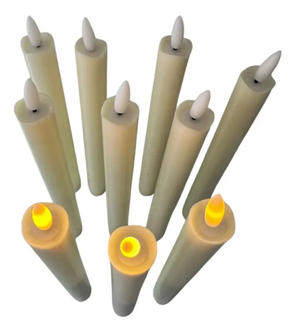 Velas Led Con Pila Decorativas Efecto Cera Paquete X 12 6