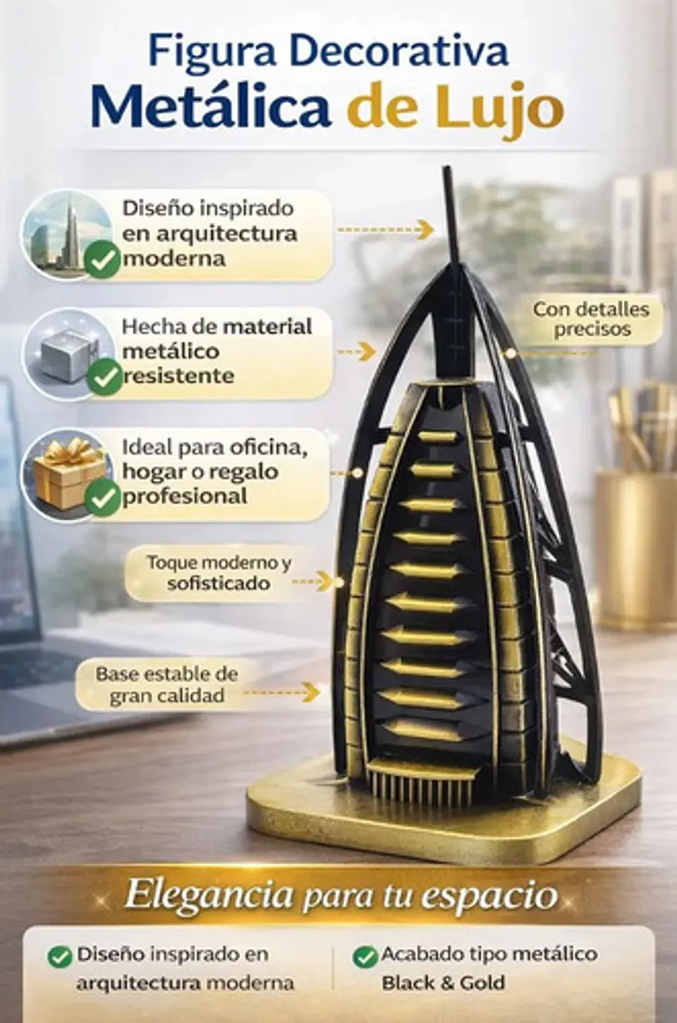  Estatuilla Hotel Sailing Dubai Replica Bronce Bb-155 3
