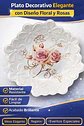 Plato Decorativo Floral Con Rosas En Relieve Elegante Vajill - Miniatura 2