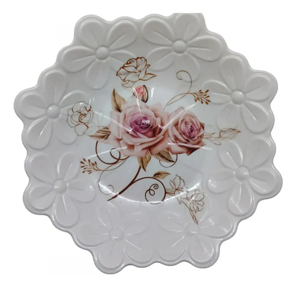 Plato Decorativo Floral Con Rosas En Relieve Elegante Vajill 4