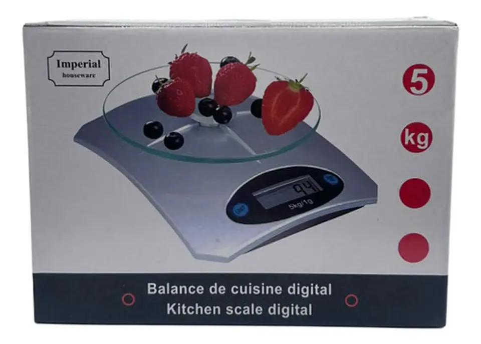 Gramera 5kg Plateada Diseño Moderno Ideal Cocina Y Negocio 6