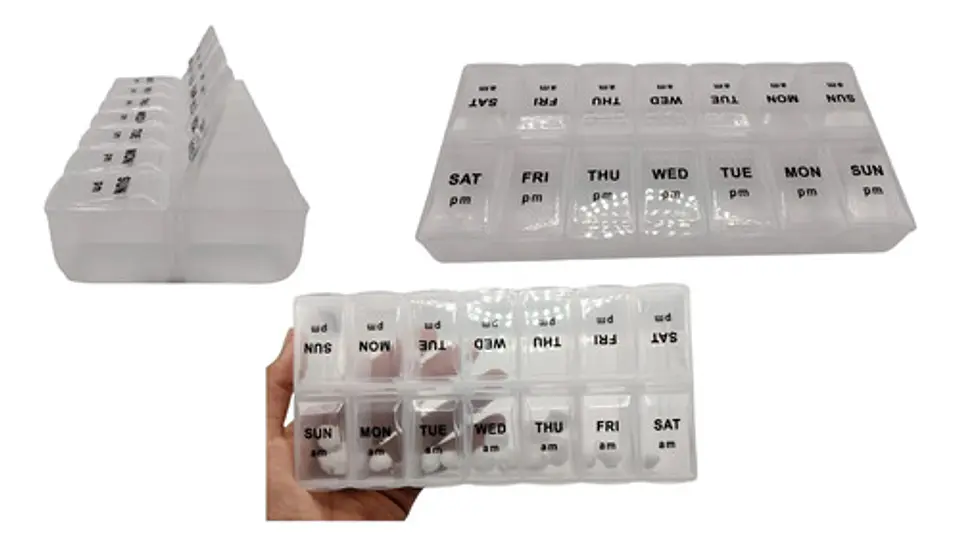 Pastillero Semanal Mañana Y Tarde Organizador De Medicamento 1