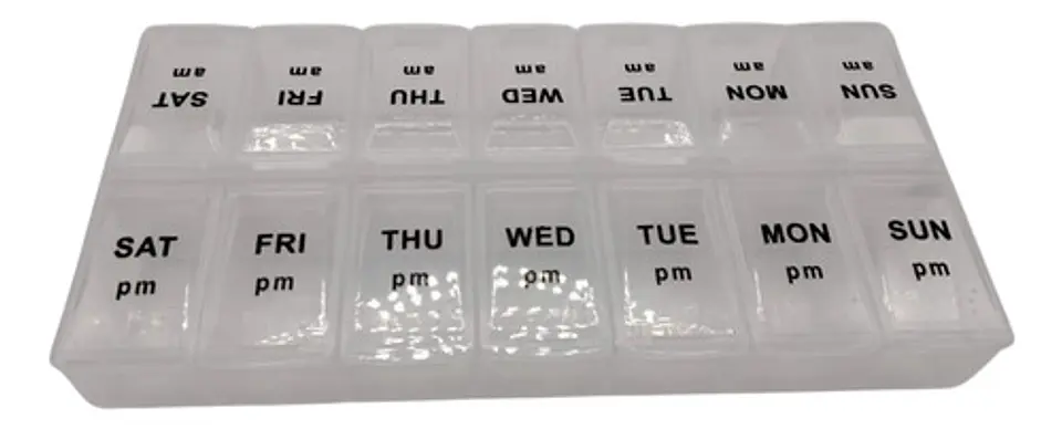 Pastillero Semanal Mañana Y Tarde Organizador De Medicamento 2