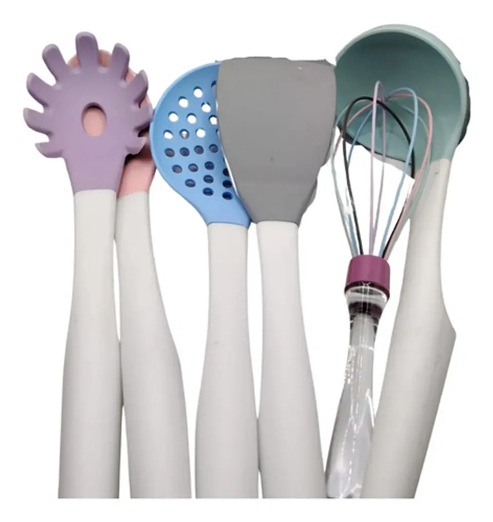 Set De Utensilios De Cocina En Silicona Con Base Organizador 3