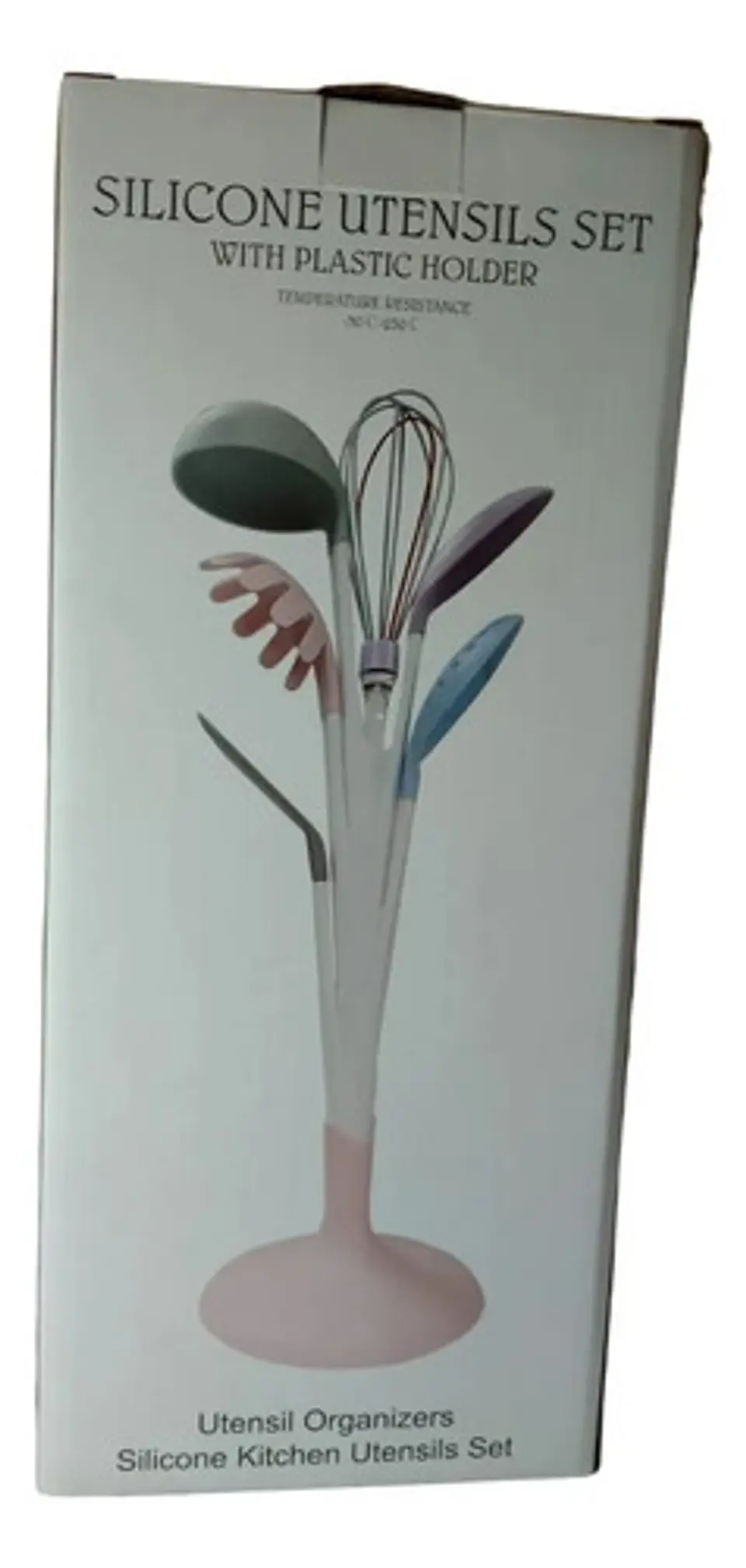 Set De Utensilios De Cocina En Silicona Con Base Organizador 5