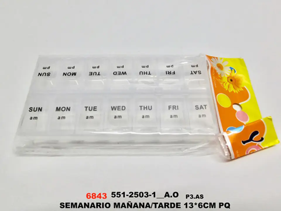 Pastillero Semanal Doble Compartimento Mañana Tarde Portatil 6