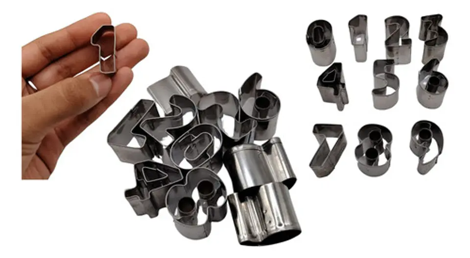 Set De Moldes Cortadores De Números Para Repostería 0 A 9 1