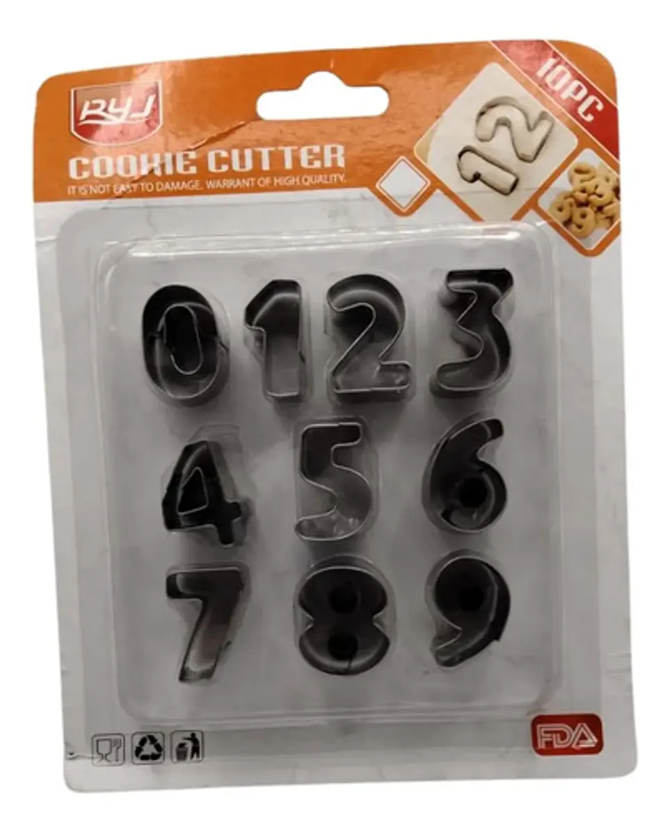 Set De Moldes Cortadores De Números Para Repostería 0 A 9 4