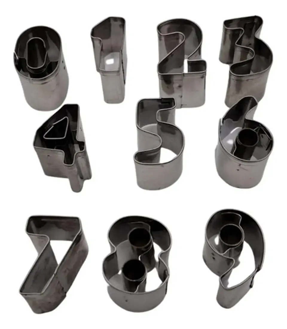 Set De Moldes Cortadores De Números Para Repostería 0 A 9 5