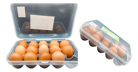 Cubeta Organizadora De Huevos X15 Con Tapa