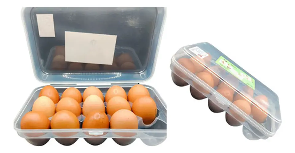 Cubeta Organizadora De Huevos X15 Con Tapa 1