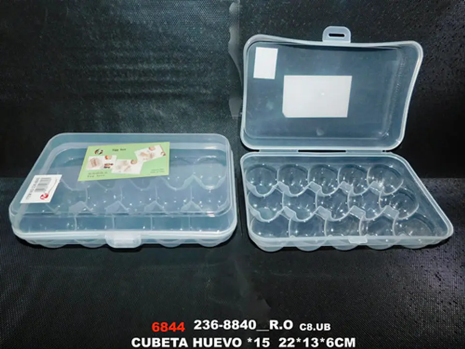 Cubeta Organizadora De Huevos X15 Con Tapa 6
